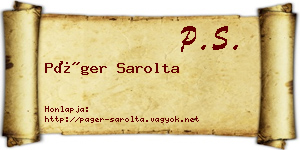 Páger Sarolta névjegykártya